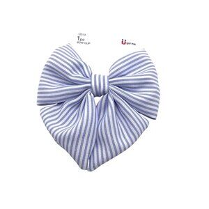 Scunci Hair Accessories 1 pc Bow Clip Blue Striped 12513 Women &‎ Girls Large